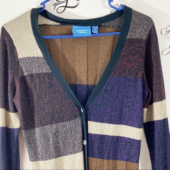 Simply Vera wang metallic multicolored cardigan - Picture 6 of 8